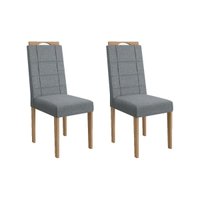 Cadeira de Cozinha 2CAD150EA Kit 2 Un Carvalho/Boucle Cinza - Kappesberg