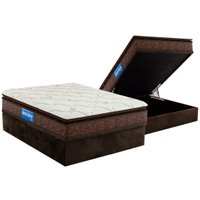 Conjunto Box Baú Casal: Colchão Espuma Probel D33 Guarda Costas Plus + Base CRC Suede Brown (138x188)