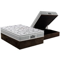 Cama Box Baú Casal: Colchão Ortopédico Probel D45 / EP Guarda Costas PróExtreme Plus + Base CRC Suede Brown(138x188)