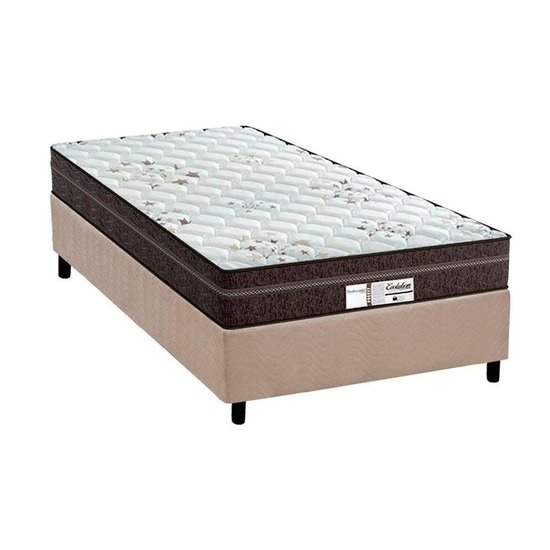 Cama Box Solteiro: Colchão Molas Ensacadas Probel Evolution + Base CRC Suede Clean(88x188)