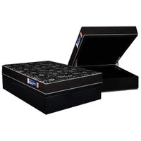 Conjunto Box Baú Casal: Colchão Espuma Plumatex D28 IsoPluma Vip + Base CRC Suede Black (138x188)
