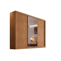 Guarda Roupa 3 Portas de Correr (1 c/ Espelho) e 4 Gavetas Toulon/Sonetto Plus Cumaru - Novo Horizonte