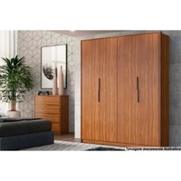 Guarda Roupa 4 Portas e 3 Gavetas Attore Nogueira Touch - Demóbile
