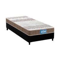 Conjunto Box Solteiro: Colchão Anatômico Probel D33 Guarda Costas Próintense + Base CRC Suede Black (88x188)
