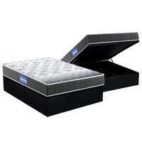 Conjunto Box Baú Casal: Colchão Espuma Probel D23 Guarda Costas Super Resistente + Base CRC Suede Black (138x188)