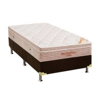 Conjunto Box Solteiro: Colchão Espuma Ortobom Apollo Viscomemory + Cama Box Suede Brown (88x188)