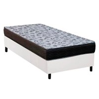 Cama Box Solteiro: Colchão Espuma D33 Ortobom /EP Anatômico Fort Tech ISO 100 + Base CRC Courano White(78x188)
