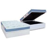 Conjunto Box Baú: Colchão Espuma Castor D45 Sleep Max Duplo + Base CRC Courano White Casal (138x188)