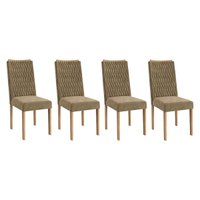 Cadeira de Cozinha 2CAD157EA Kit 4 Un Eucalipto/Suede Bege A036 - Kappesberg