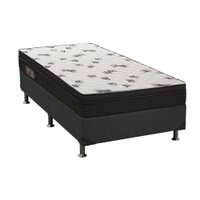 Conjunto Box Solteiro: Colchão Espuma Ortobom D45 Light Saúde + Base CRC Suede Black (88x188)