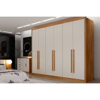 Guarda Roupa 6 Portas e 8 Gavetas Himalaia/Bandeira Cumaru/Fendi - Novo Horizonte