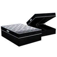 Cama Box Baú Casal: Colchão Ortopédico Probel D33 / EP ProDormir Advanced Tech1500 + Base CRC Suede Preto(138x188)