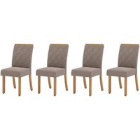 Kit 4 Cadeiras Sala Jantar Vita 4 Un Nature/Suede Light Bege - Henn