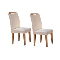 Cadeira Sala de Jantar Athenas Kit 2 Un Imbuia/Suede Creme - Rufato