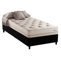Conjunto Box Solteiro: Colchão Molas Herval Maxspring Scotland + Base CRC Suede Black(88x188)