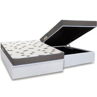 Conjunto Box Baú Casal: Colchão Espuma Ortobom D33 Light Saúde + Base CRC Courano White (138x188)