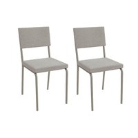 Cadeira de Cozinha Zaria 2C128 Aço Kit 2 Uni Niquel/Boucle Cinza - Kappesberg