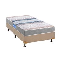 Cama Box Solteiro: Colchão Espuma Probel D45 Guarda Costas + Base CRC Suede Clean(88x188)