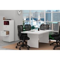 Escritório Completo (1 Mesa p/ Escritório ME4119 + 1 Arquivo de Escritório ME4118) 2 Peças Branco - Tecno Mobili