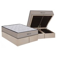 Conjunto Box Baú Queen: Colchão Espuma Orthoflex D33 Milão Black + Base CRC Suede Clean (158x198)