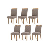 Kit 6 Cadeiras Sala Jantar Bella 6 Un Nature/Suede Light Marrom Amendoa - Henn