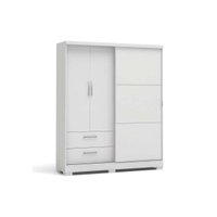 Guarda Roupas 3 Portas de Correr (1 de ) e 2 Gavetas C533 Branco - Kappesberg