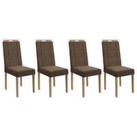 Cadeira de Cozinha 2CAD150EA Kit 4 Un Eucalipto/Suede Marrom A033 - Kappesberg