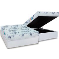 Conjunto Box Baú Casal: Colchão Espuma Luckspuma D28 Celebrity Pro + Base CRC Courano White (138x188)