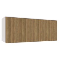 Módulo de Quarto Casal Armário Ponte Aéreo Queen Adapt N543 c/ 4 Portas Branco/Nogueira - Kappesberg