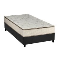 Conjunto Box Solteiro: Colchão Molas Luckspuma Bonnel Montreal + Base CRC Suede Gray (88x188)