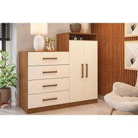 Cômoda Casal Áurea c/ 2 Portas e 4 Gavetas Amendola/Off White - Demóbile