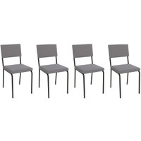 Cadeira de Cozinha Zaria 2C128 Kit 4 Un Preto Fosco/Cinza A050 Suede Suede - Kappesberg