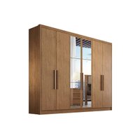 Guarda Roupa 6 Portas (2 c/ Espelho) e 6 Gavetas Rizon/Linea Cumaru - Novo Horizonte