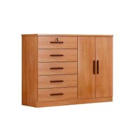 Cômoda Solteiro Space c/ 2 Portas e 5 Gavetas Cumaru - Novo Horizonte