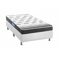 Conjunto Box Solteiro: Colchão Espuma Probel Guarda Costas Resistente + Base CRC Courano White (88x188)