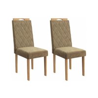Cadeira de Cozinha 2CAD153EA Kit 2 Un Carvalho/Suede Bege - Kappesberg