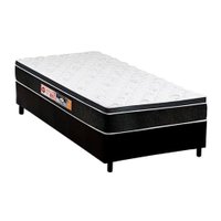 Cama Box Solteiro: Colchão Espuma Castor D45 Black e White Air + Base CRC Courano Black(88x188)