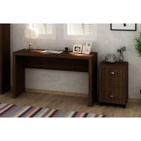 Escritório Completo (1 Mesa de Computador ME4135 + 1 Gaveteiro ME4112) 2 Peças Rústico - Tecno Mobili