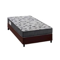 Cama Box Solteiro: Colchão Espuma D33 Ortobom /EP Anatômico Fort Tech ISO 100 + Base CRC Courano Brown(78x188)