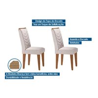 Kit 2 Cadeiras Sala Jantar Londrina 2 Un Madeira Capuccino/Linho Bege Turim - Rufato