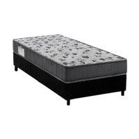 Cama Box Solteiro: Colchão Ortopédico Ortobom D33/EP Anatômico Fort Tech ISO 100 + Base CRC Suede Black(88x188)