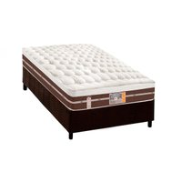 Conjunto Box Solteiro: Colchão Molas Castor Ensacadas Silver Star Air Híbrido + Base CRC Suede Brown (88x188)
