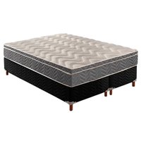 Cama Box Queen: Colchão Espuma Paropas D45/EP Anatômico Confort Mega Firme + Base CRC Suede Black(158x198)