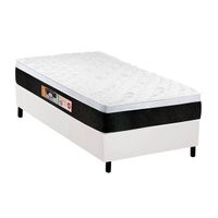 Conjunto Box Solteiro: Colchão Espuma Castor D45 Black e White Air + Base CRC Courano White (88x188)