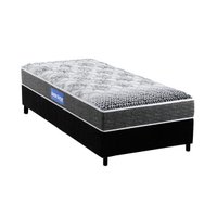 Conjunto Box Solteiro: Colchão Espuma Probel Guarda Costas Super Resistente + Base CRC Suede Black (88x188)