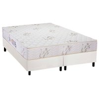 Conjunto Box Queen: Colchão Espuma Luckspuma D45 Gran Luck + Base CRC Courano White (158x198)