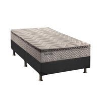 Cama Box Solteiro: Colchão Molas Paropas Ensacadas Esplêndido + Base CRC Suede Gray(88x188)