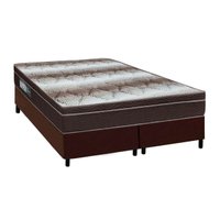 Cama Box Queen: Colchão Ortopédico Ortobom Light + Base CRC Courano Brown (158x198)
