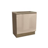 Balcão de Cozinha Curve p/ Forno c/ Tampo Cooktop 80cm Nogueira/Macadamia - Kappesberg