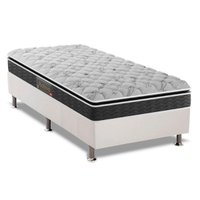 Cama Box Solteiro: Colchão Espuma Pelmex D33 Active Premium + Base CRC Courano White(88x188)